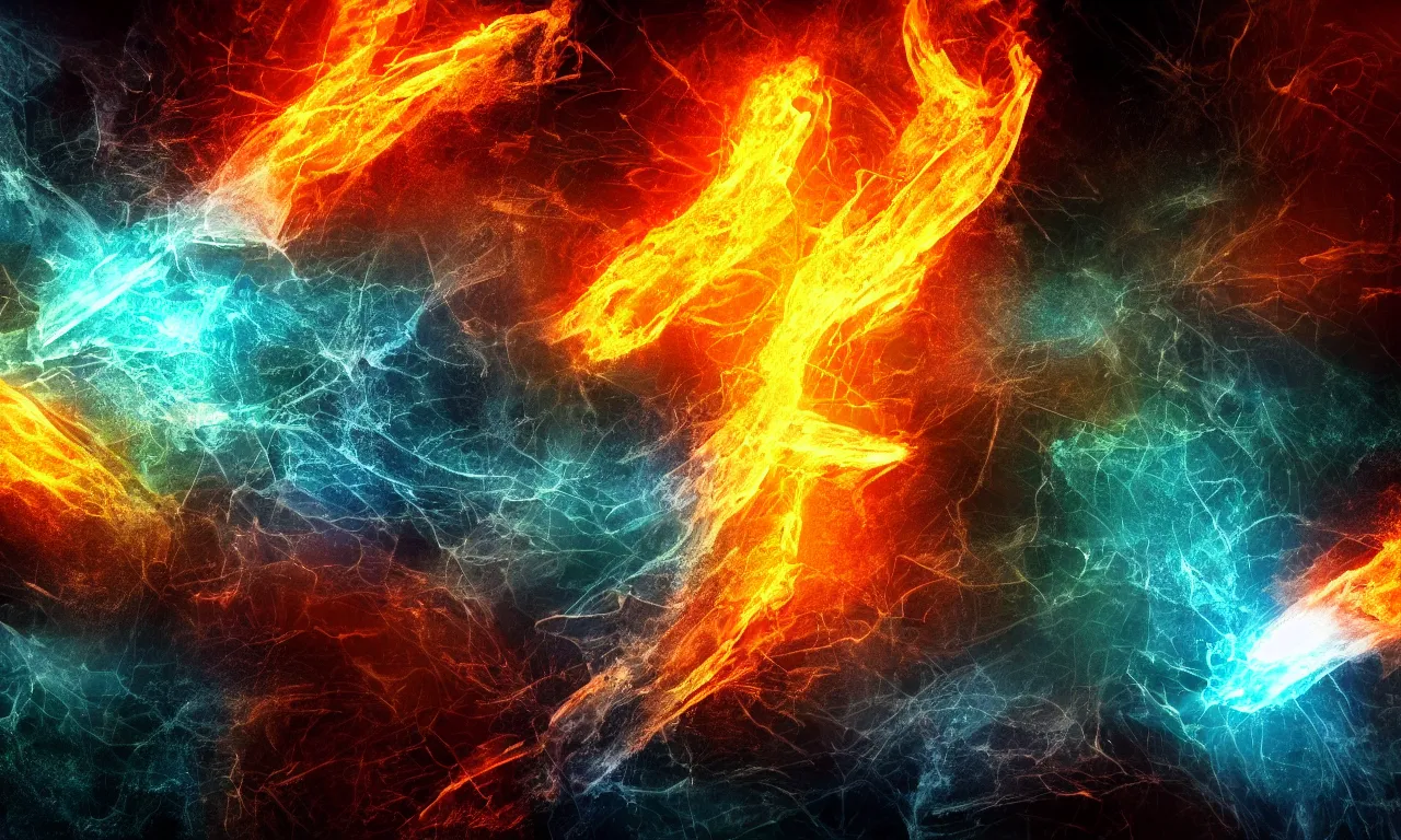 Image similar to epic abstract desktop background, hd, 4 k, fire effects, realistic