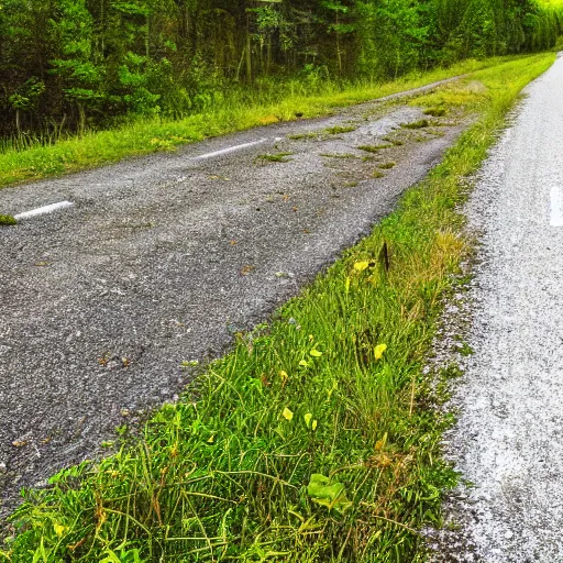 Image similar to topdown fotage of an old abandoned road