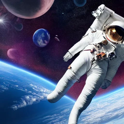 Prompt: cosmonaut horse in a space suit floating in outer space, highly detailed, nasa picture, 4 k