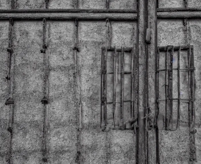 Prompt: 4 k hd, high detail photograph of an jewish prisoner, auschwitz camp, shot with sigma f / 4. 2, 2 5 0 mm sharp lens, wide shot, consistent, volumetric lighting, high level texture render