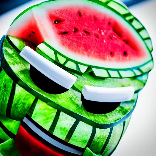 Prompt: android watermelon technician, ultra detailed, 4 k, photograph, sharp and crispy.