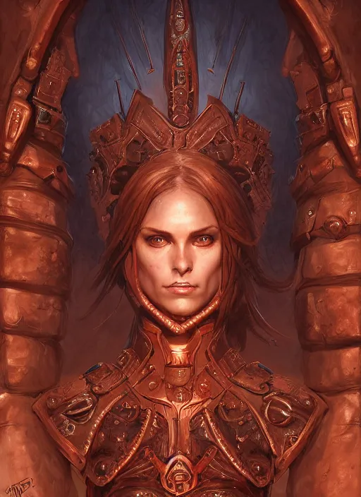 Image similar to digital _ painting _ mistress of the copper mountain _ filipe _ poles _ and _ justin _ gerard _ symmetrical _ fantasy _ very _ detailed _ realistic _ complex _ port