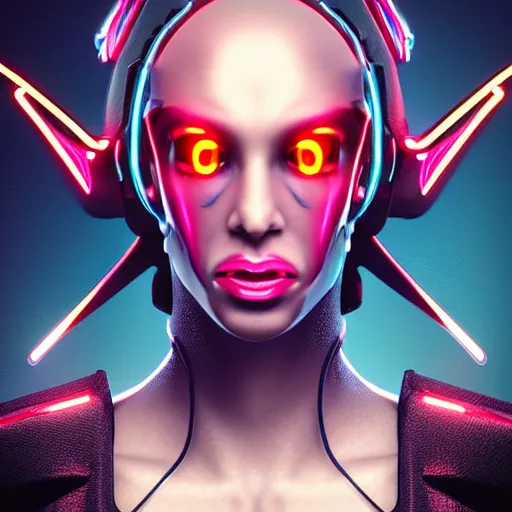 Image similar to cyberpunk insect alien face portrait, detailed face, sharp focus, synthwave art, aesthetic, octane render, raw, cinematic