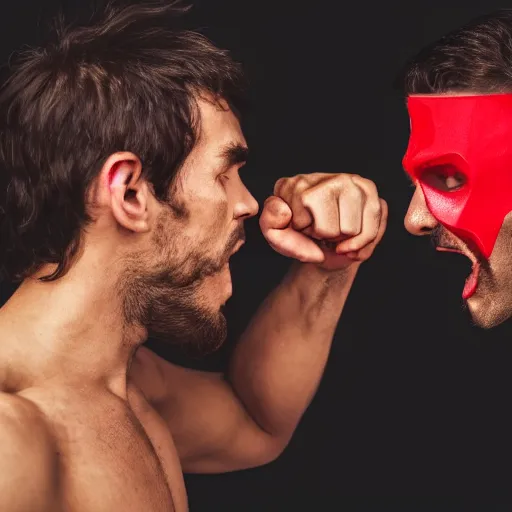 Image similar to man punching a man in the face