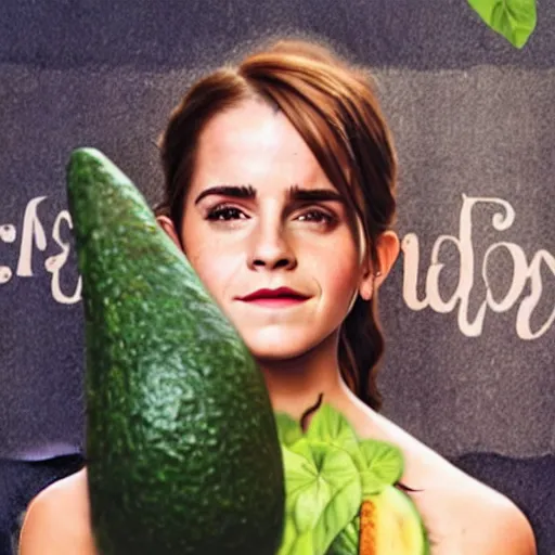 Prompt: emma watson as an avacado tree