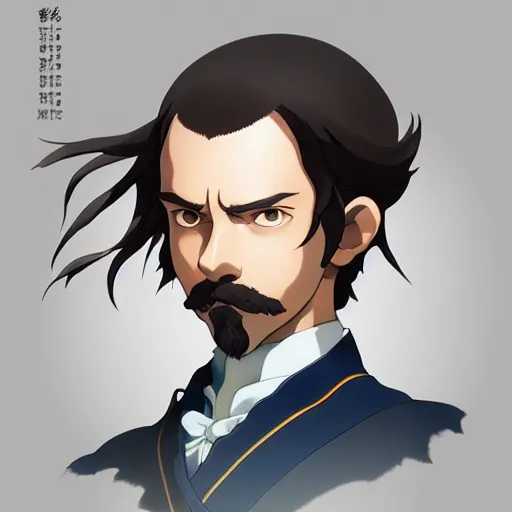 Image similar to portrait of peter the great, artstation, cartoon, elegant, highly detailed, digital painting, masterpiece art by ghibli!, makoto shinkai!, bluth!, fujita goro!, giraud!, ghailan!, akihiko yoshida!, fadeev! 8 k