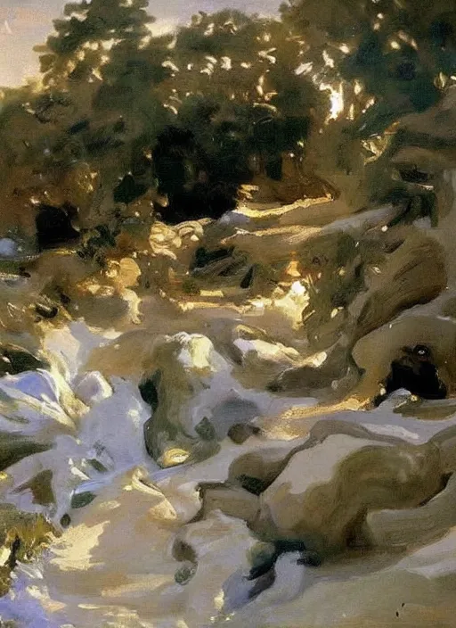 Image similar to a painting so beautiful and universally loved it creates peace on earth, profound epiphany, by john singer sargent