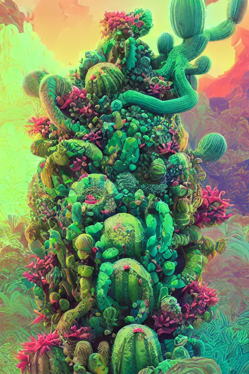 Prompt: 3 d render creature sushi roots cactus elemental flush of force nature micro world fluo deepdream gloomhaven, matte painting rpg skill concept art, art nouveau, swirly vibrant color lines, fantastically gaudy, aesthetic octane render, 8 k hd resolution, by ilya kuvshinov and cushart krentz and gilleard james