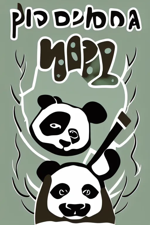 Image similar to Poster of a panda in the style of die cut sticker, color, detailed, high resolution, vector art