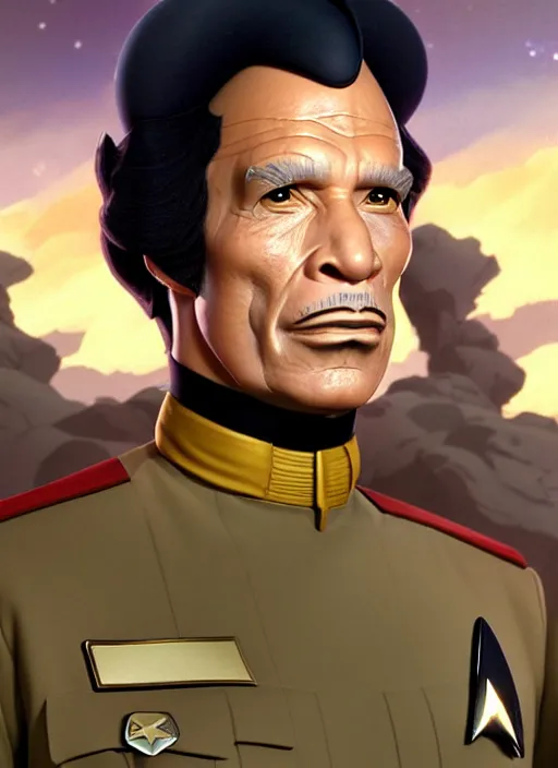 Prompt: cute star trek officer colonel gaddafi, natural lighting, path traced, highly detailed, high quality, digital painting, by don bluth and ross tran and studio ghibli and alphonse mucha, artgerm