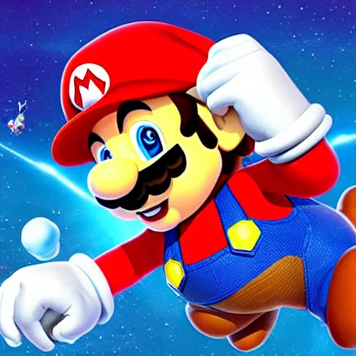 Image similar to official artwork of super mario looking at the camera striking an intimidating pose, hat on fire, black background, sharp / faint colors