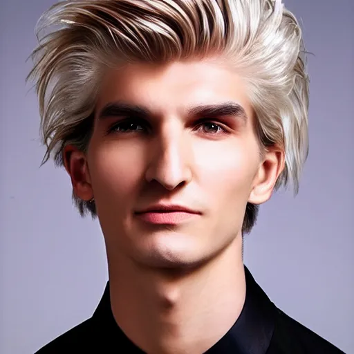 Image similar to really handsome gigachad xqc, beauty magazine photograph