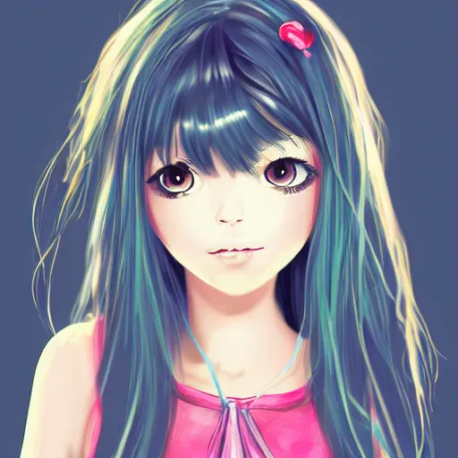 Image similar to portrait of a cute girl holding scissors, anime, digital art,