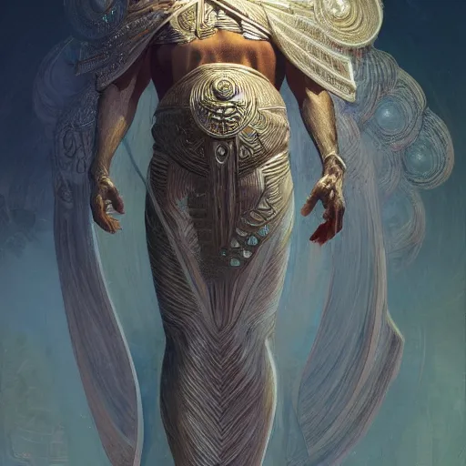 Image similar to african cosmic god obatala, dim light, front game card, marvel comics, dark, intricate, highly detailed, smooth, artstation, digital illustration by ruan jia and mandy jurgens and artgerm and wayne barlowe and greg rutkowski and zdislav beksinski.