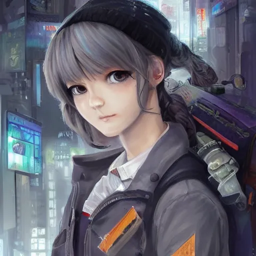 Prompt: dynamic composition, motion, ultra-detailed, incredibly detailed, a lot of details, amazing fine details and brush strokes, colorful and grayish palette, smooth, HD semirealistic anime CG concept art digital painting, watercolor oil painting of Clean and detailed post-cyberpunk sci-fi close-up cyborg girl wearing school uniform, in asian city in style of cytus and deemo, blue flame, relaxing, calm and mysterious vibes,, by a Chinese artist at ArtStation, by Huang Guangjian, Fenghua Zhong, Ruan Jia, Xin Jin and Wei Chang. Realistic artwork of a Chinese videogame, gradients, gentle an harmonic grayish colors. set in half-life 2, Matrix, GITS, Blade Runner, Neotokyo Source, Syndicate(2012), dynamic composition, beautiful with eerie vibes, very inspirational, very stylish, with gradients, surrealistic, dystopia, postapocalyptic vibes, depth of field, mist, rich cinematic atmosphere, perfect digital art, mystical journey in strange world