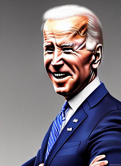 Image similar to photo of joe biden in the style of stefan kostic, realistic, sharp focus, 8 k high definition, insanely detailed, intricate, elegant, art by stanley lau and artgerm