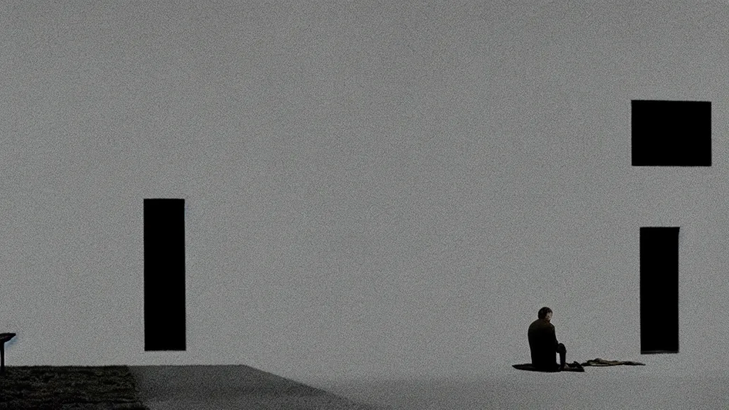 Image similar to the house that makes you feel alone, film still from the movie directed by denis villeneuve and david cronenberg with art direction by salvador dali