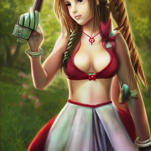 Image similar to aerith from final fantasy by afshar petros