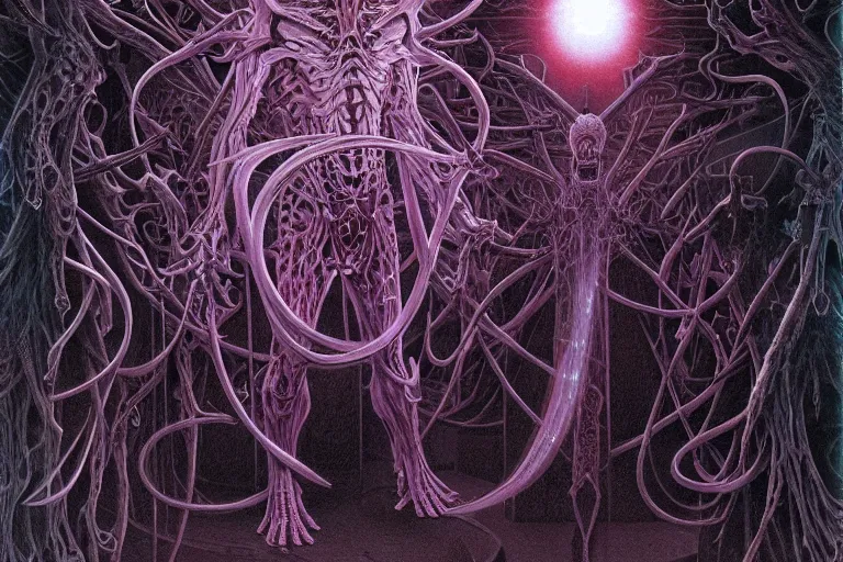 Image similar to that is not dead which can eternal lie and with strange aeons even death may die, intricate, ultra high definition, ultra detailed, symmetry, sci - fi, dark fantasy, by wayne barlowe