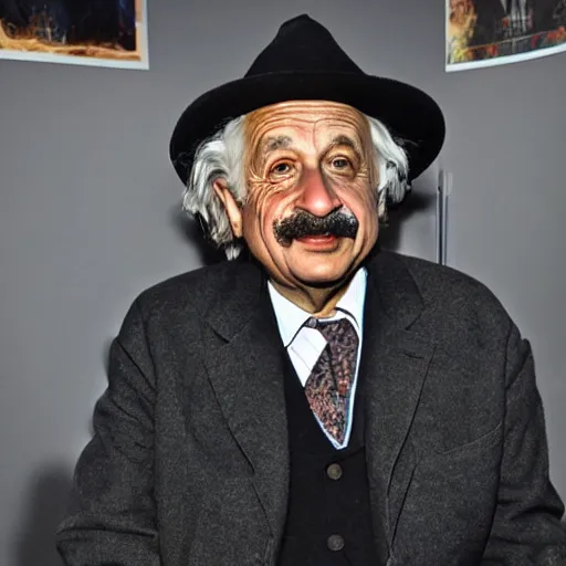 Prompt: Albert Einstein wearing a witches hat in Call of Duty black ops, highly detailed, high quality, HD, 4k, 8k, Canon 300mm, professional photographer, 40mp, lifelike, top-rated, award winning, realistic, sharp, no blur, edited, corrected, trending