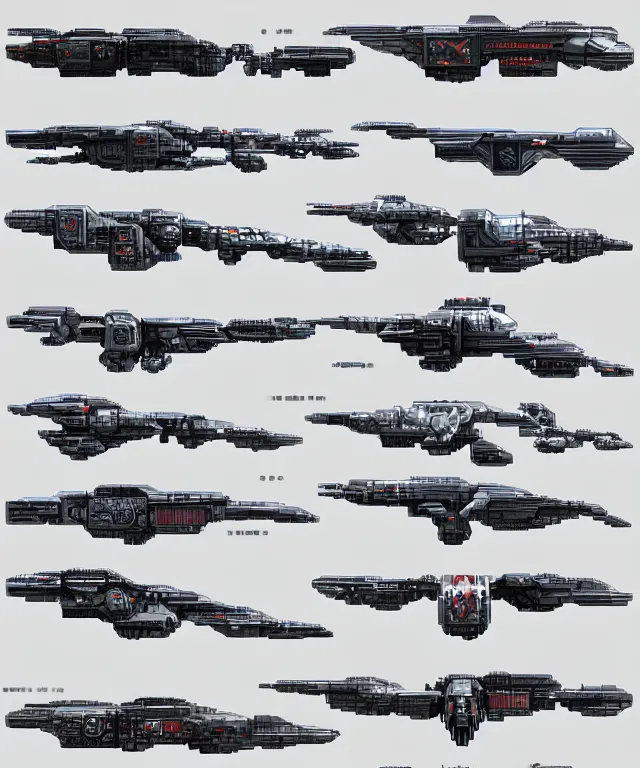 Image similar to 2 d shooter game concept art sprite sheet!!!, robotech gradius outer space concept art, hyperrealism, fine detail, 8 k, 3 d render, artstation contest winner, cgsociety, cryengine, zbrush, vray, no background