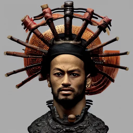 Image similar to Neymar as japanese samurai in 1800s, bust porttait
