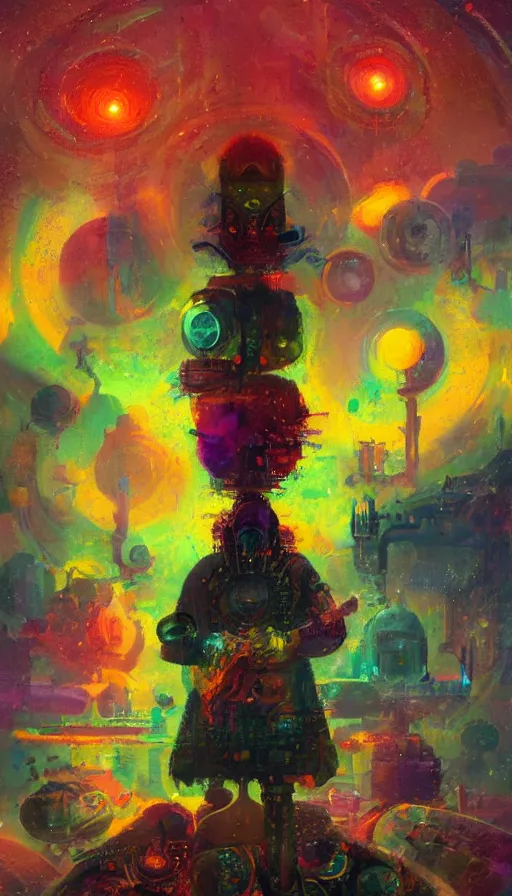 Image similar to portrait of a digital shaman, by paul lehr,