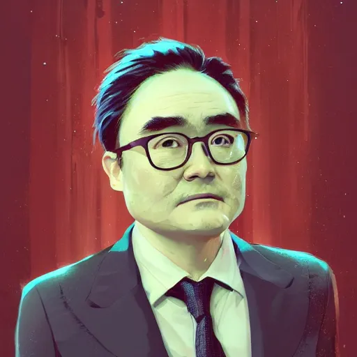 Prompt: ! dream a portrait painting of satoru iwata by nekro and pascal blanche and john harris and greg rutkowski and sachin teng and victo ngai and simon stalenhag. in style of vector art. brush stroke, vibrating color, hyper detailed. octane render. trending on artstation