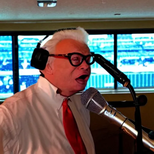 Image similar to harry caray singing in press box