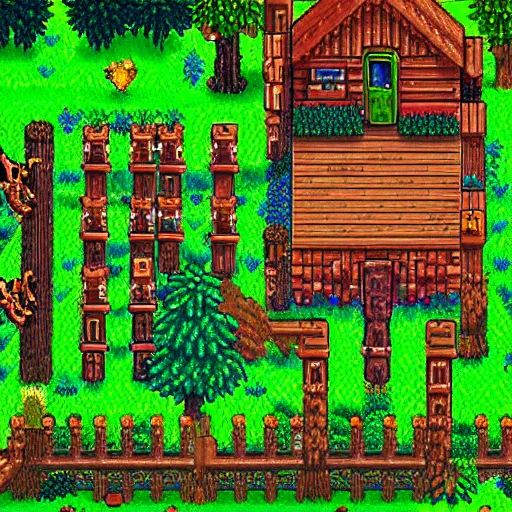 Image similar to 2 d tree from stardew valley