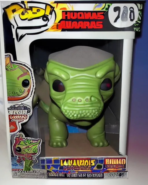 Image similar to A Luchasaurus Funko Pop. Photographic, photography