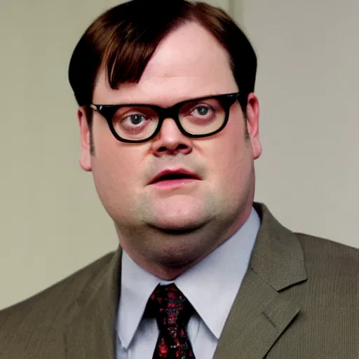 Image similar to dwight schrute pretending to be brian baumgartner