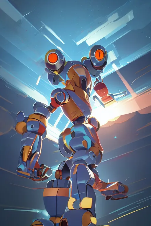 Image similar to metabots medabots medarotto medarot robot minimalist comics, behance hd by jesper ejsing, by rhads, makoto shinkai and lois van baarle, ilya kuvshinov, rossdraws global illumination ray tracing hdr radiating a glowing aura