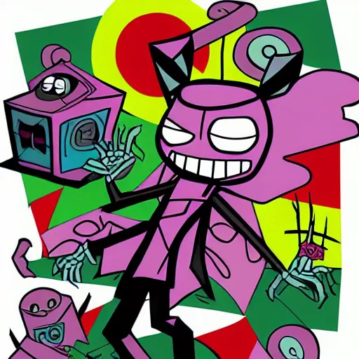 Prompt: cartoon networks invader zim