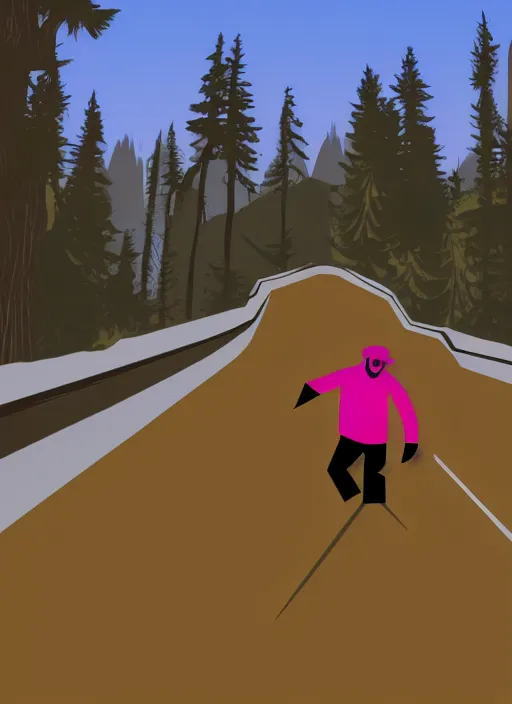 Image similar to sasquatch game art in the style of skate or die 2