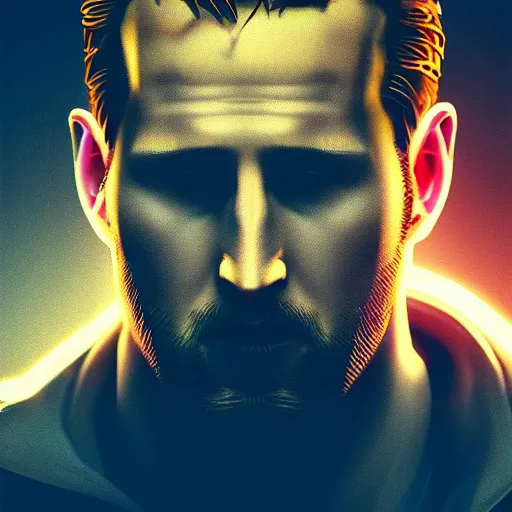 Image similar to photo closeup front orthographic portrait of harry kane, high detail, soft studio lighting, full frontal lighting, digital photography, style of cyberpunk 2 0 2 0