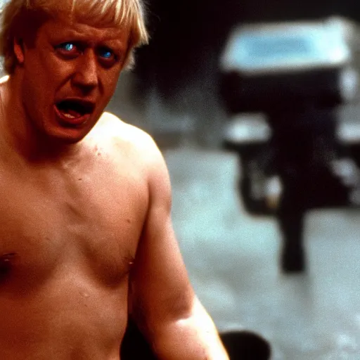 Image similar to Boris Johnson as the Terminator in The Terminator (1984)