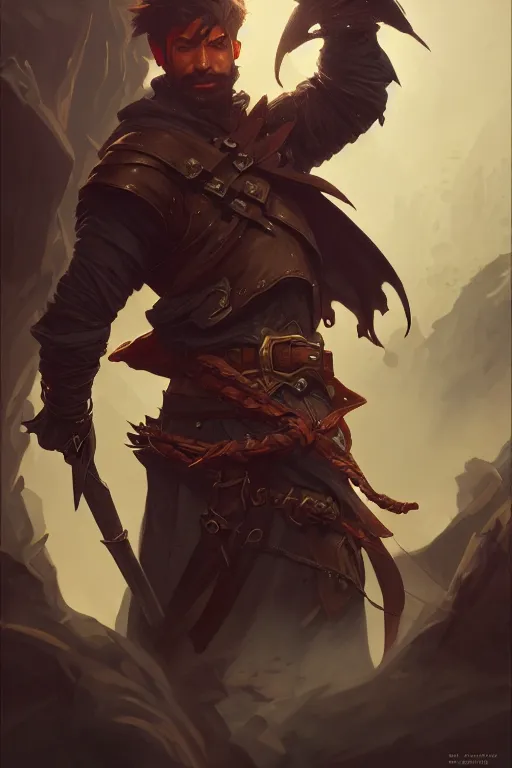 Image similar to photography of male rogue, deep focus, d & d, fantasy, intricate, elegant, highly detailed, digital painting, artstation, concept art, matte, sharp focus, illustration, hearthstone, art by artgerm and greg rutkowski and alphonse mucha