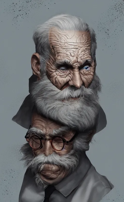 Prompt: old man doing with mask, do what we can, then leave it to god, non fiction, intricate, elegant, highly detailed, digital painting, artstation, concept art, matte, sharp focus, illustration, art by artgerm and paul lung and samuel silva