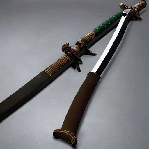 Image similar to IShowSpeed three sword style, phot, high detail, high quality,