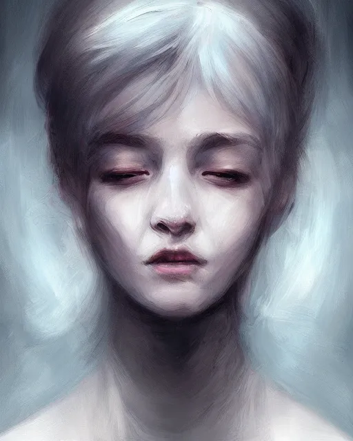 Prompt: ghost, portrait by wlop and loish, digital art