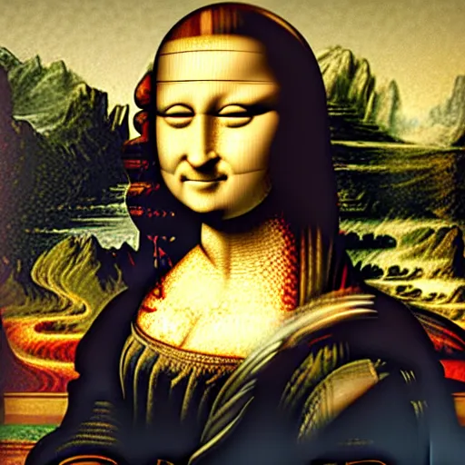 Image similar to a monalisa mosaic, ultra high detail, 8 k.