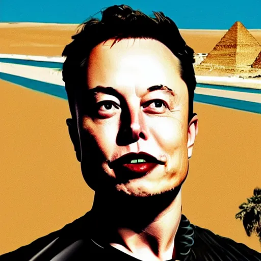 Image similar to elon musk as egyptian mural