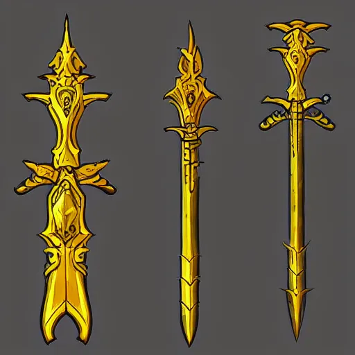 yellow broad sword, giant sword, war blade weapon,, Stable Diffusion