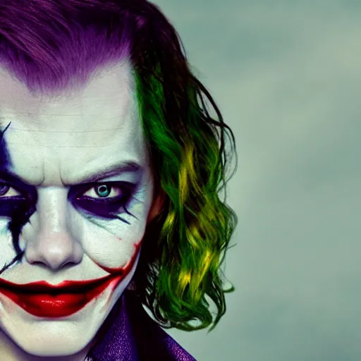 Image similar to awe inspiring beautiful 8k hdr Emma Stone as The Joker