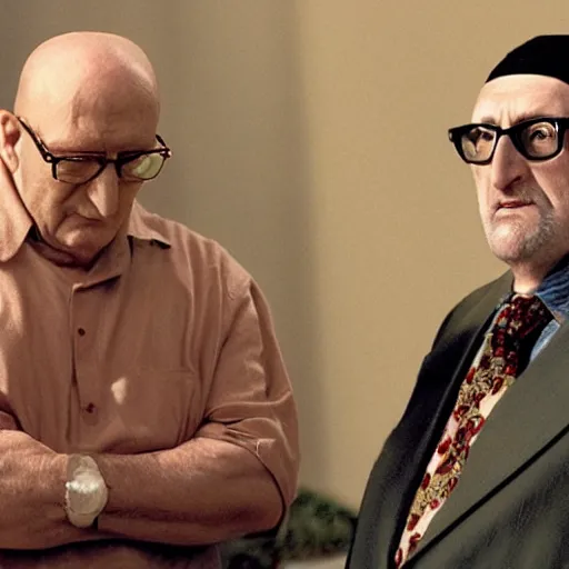 Prompt: uncle junior soprano preaching about armageddon cartoon series