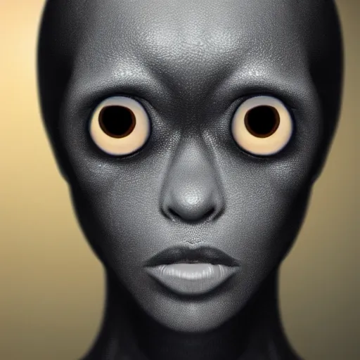 Prompt: single - eyed beautiful female alien