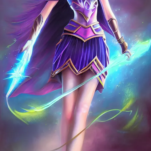 Prompt: beautiful dark magician girl, full body, mystical, ultra detailed, 4 k, ultra - realistic painting.