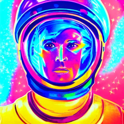 Image similar to rainbow cosmic astronaut