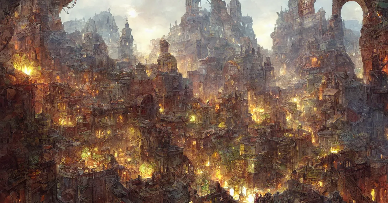 Image similar to Imagiantion, All roads lead to Rome, detail, great sense for composition, by Marc Simonetti,